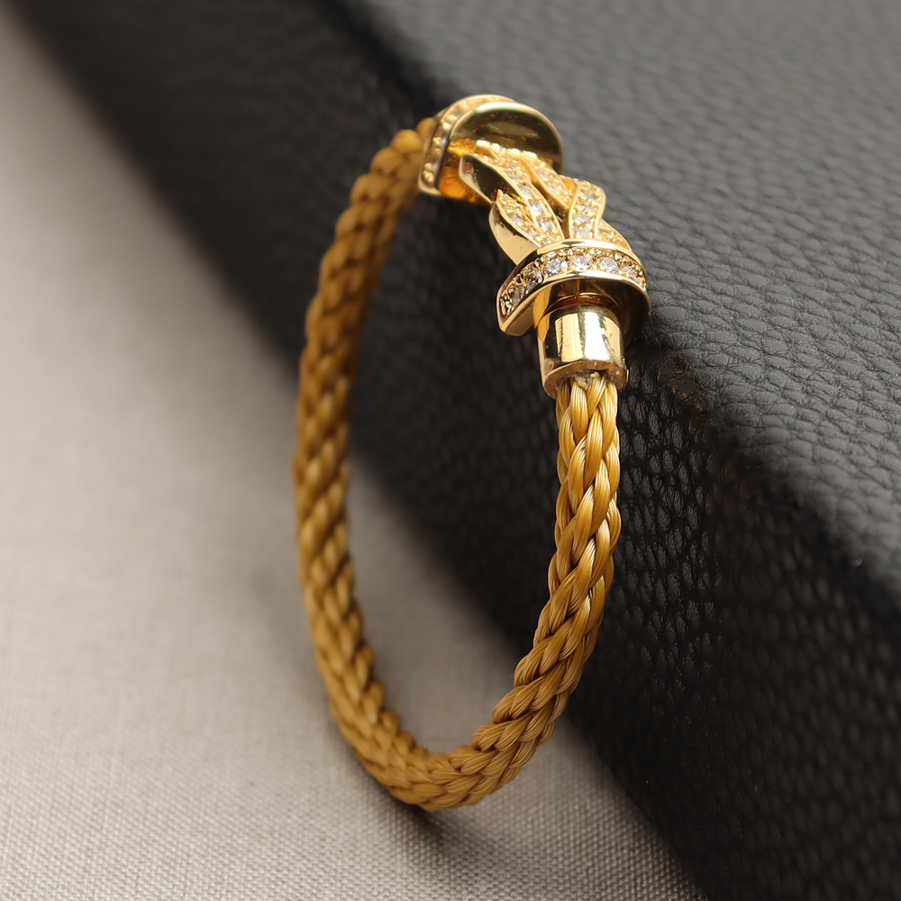 Wholesale Gold color Nylon Bracelets with Horseshoe Buckle For Girl Gift