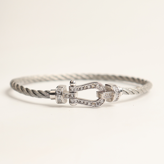 ROPESX Silver Color Stainless Steel Bracelets with Horseshoe Buckle For Holiday Gift