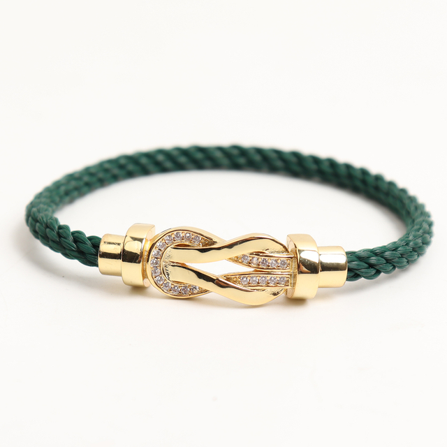 OEM Green Nylon Rope Bracelets with Horseshoe Buckle For Fashions Gift