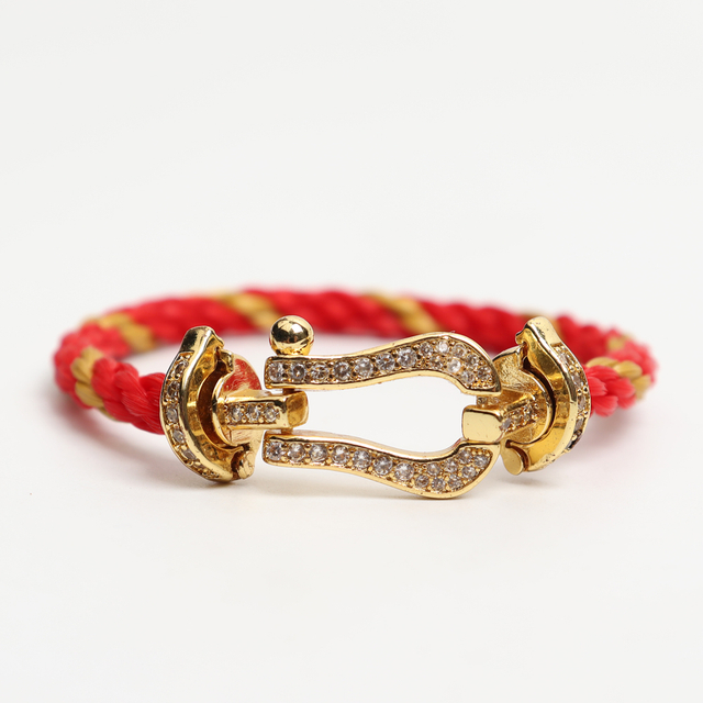ROPESX Wholesale Stripe Color Nylon Bracelets with Horseshoe Buckle For Holiday Gift