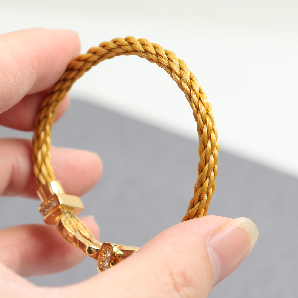 Wholesale Gold color Nylon Bracelets with Horseshoe Buckle For Girl Gift
