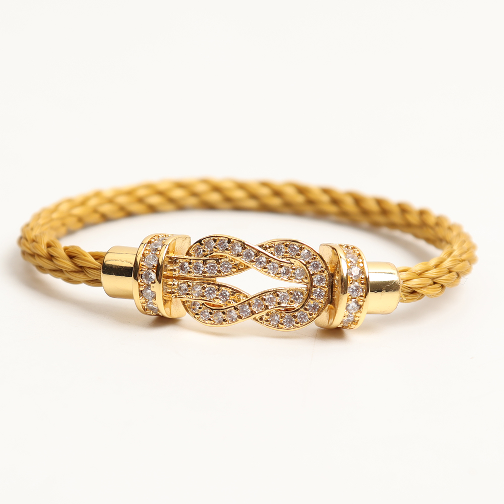 Wholesale Gold color Nylon Bracelets with Horseshoe Buckle For Girl Gift